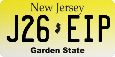 NJ license plate J26EIP