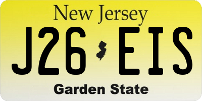 NJ license plate J26EIS
