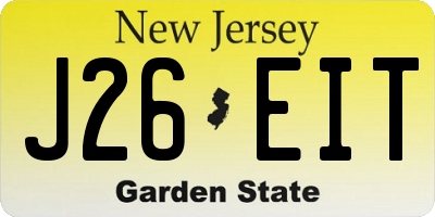 NJ license plate J26EIT