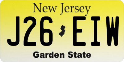 NJ license plate J26EIW