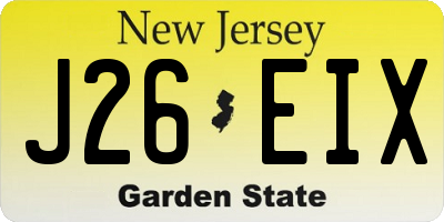 NJ license plate J26EIX