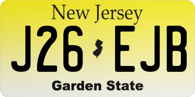 NJ license plate J26EJB