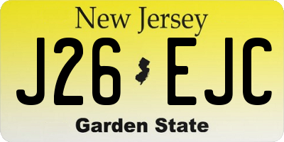 NJ license plate J26EJC