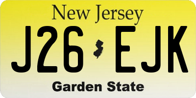 NJ license plate J26EJK