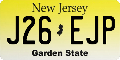 NJ license plate J26EJP