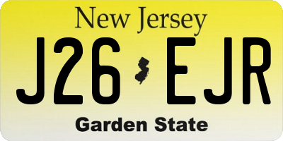 NJ license plate J26EJR
