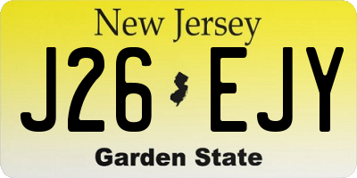 NJ license plate J26EJY