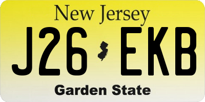 NJ license plate J26EKB