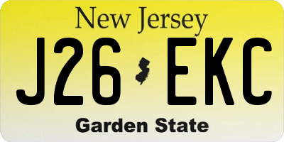NJ license plate J26EKC