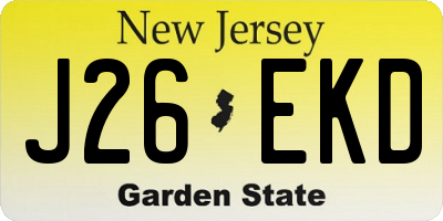 NJ license plate J26EKD