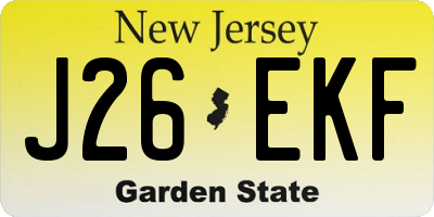 NJ license plate J26EKF