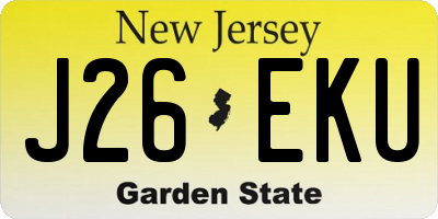 NJ license plate J26EKU