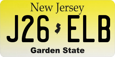 NJ license plate J26ELB