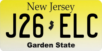 NJ license plate J26ELC