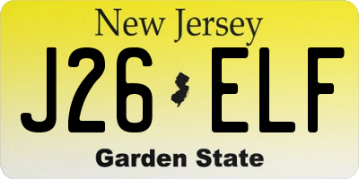 NJ license plate J26ELF