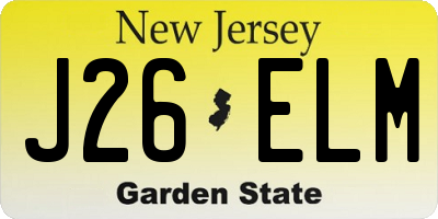NJ license plate J26ELM