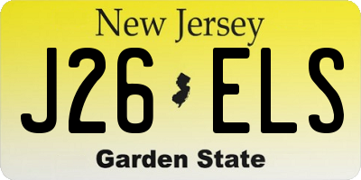 NJ license plate J26ELS