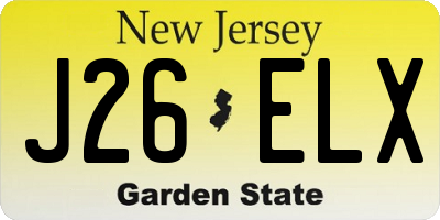 NJ license plate J26ELX