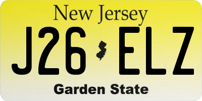 NJ license plate J26ELZ
