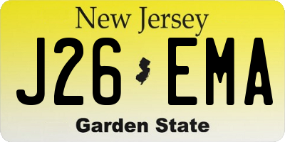 NJ license plate J26EMA