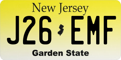 NJ license plate J26EMF