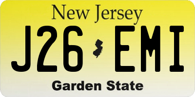 NJ license plate J26EMI
