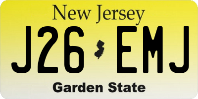 NJ license plate J26EMJ