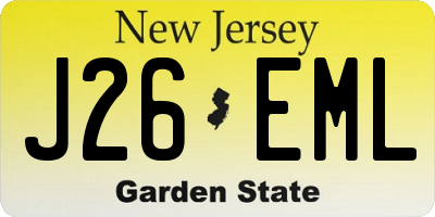 NJ license plate J26EML
