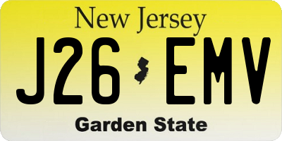 NJ license plate J26EMV