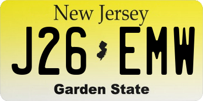 NJ license plate J26EMW
