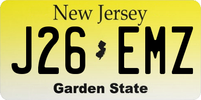 NJ license plate J26EMZ
