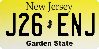 NJ license plate J26ENJ