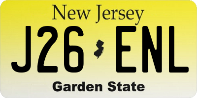 NJ license plate J26ENL