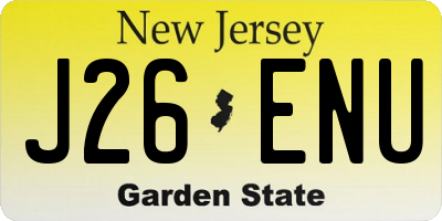NJ license plate J26ENU