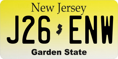 NJ license plate J26ENW