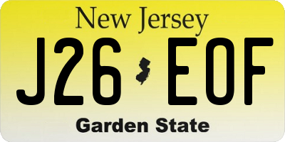 NJ license plate J26EOF