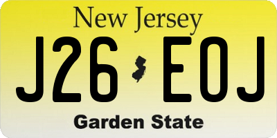 NJ license plate J26EOJ
