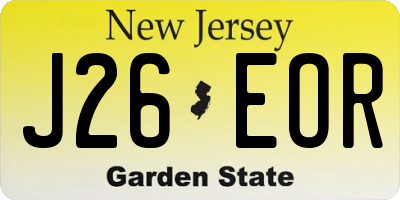 NJ license plate J26EOR