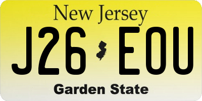 NJ license plate J26EOU
