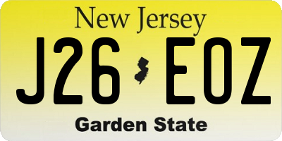 NJ license plate J26EOZ