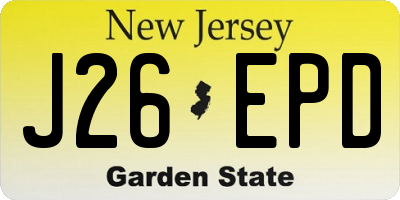 NJ license plate J26EPD