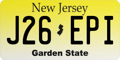 NJ license plate J26EPI