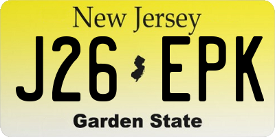 NJ license plate J26EPK