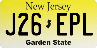 NJ license plate J26EPL