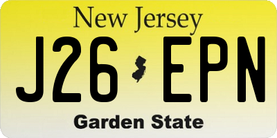 NJ license plate J26EPN