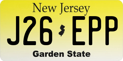 NJ license plate J26EPP