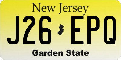 NJ license plate J26EPQ