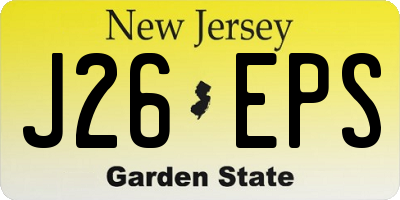 NJ license plate J26EPS