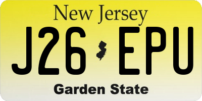 NJ license plate J26EPU