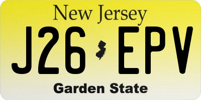 NJ license plate J26EPV